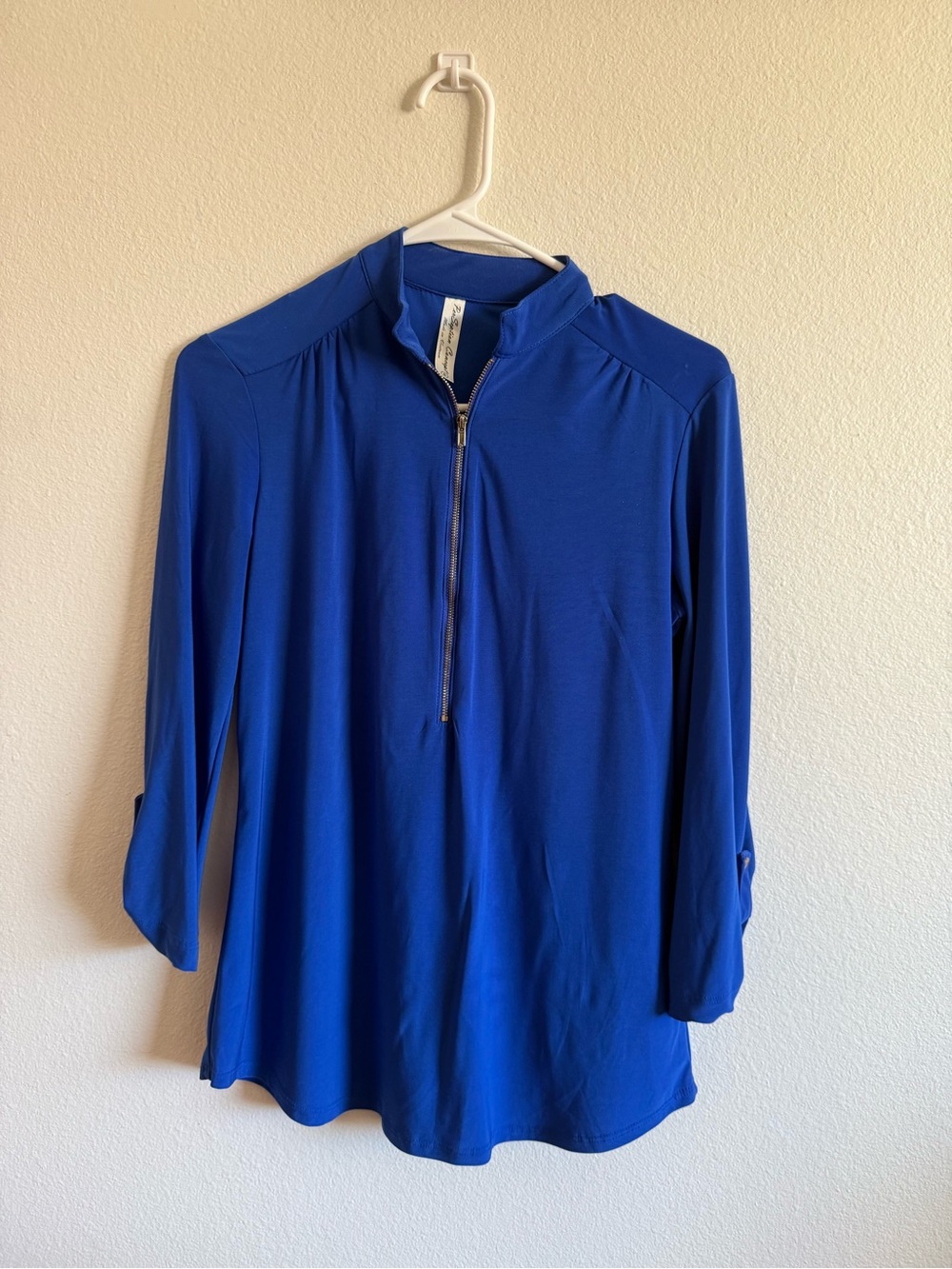 PerSeption Concept Cobalt Blue Half-Zip Long Sleeve Top
